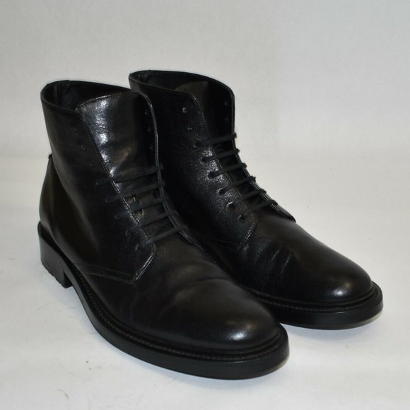 New! Saint Laurent Army Laced Plain Toe Boot Black Leather Size 43 EU 10 US - Picture 4 of 11